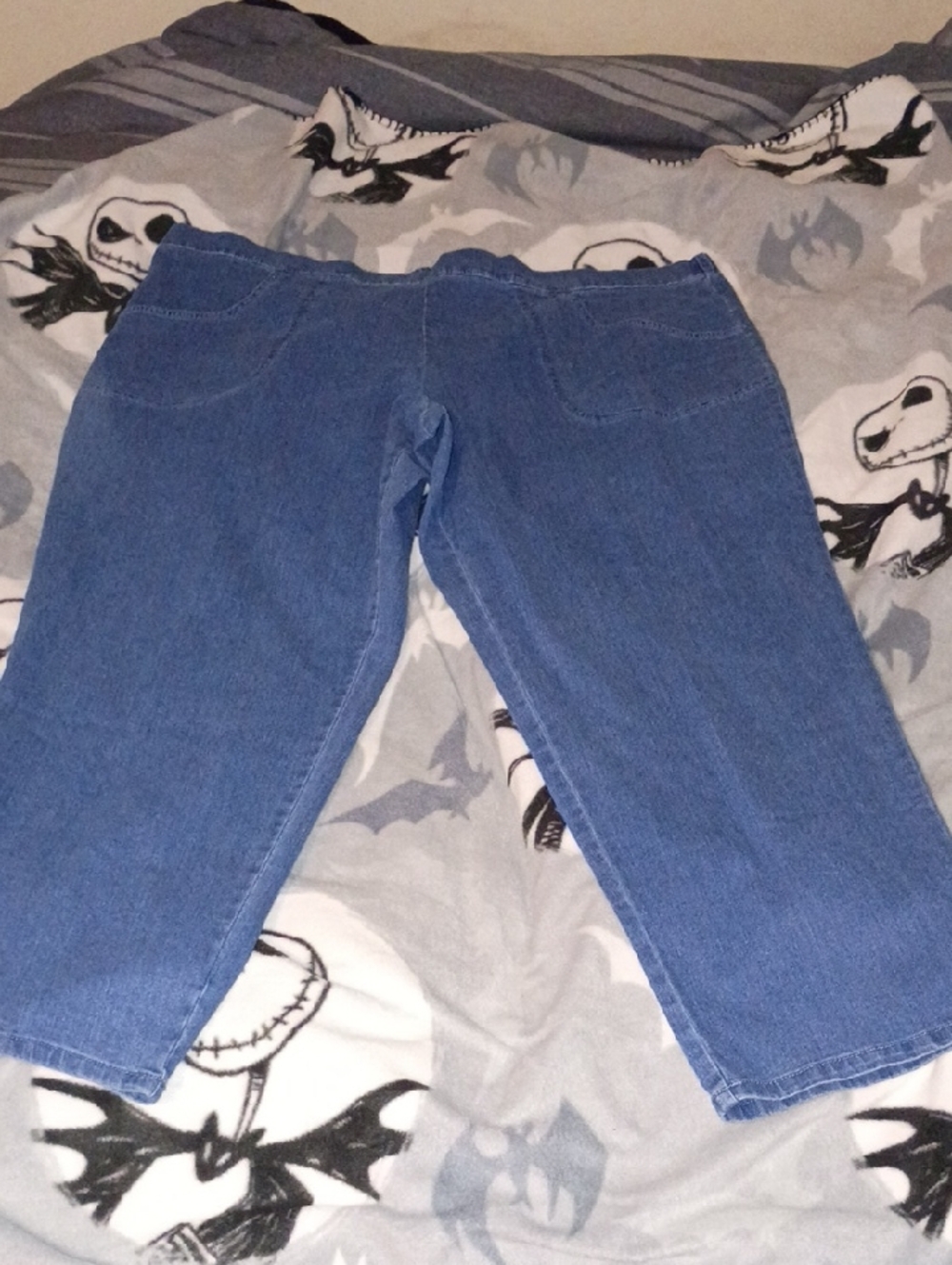 Just My Size Blue Stretch Denim Cropped Jeans